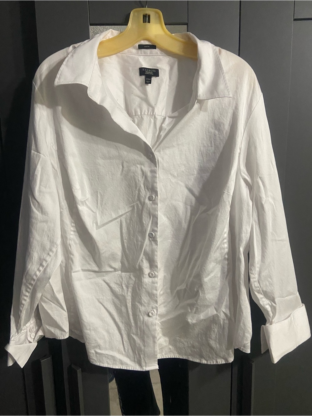 Talbots White Stretch Button-Up Shirt